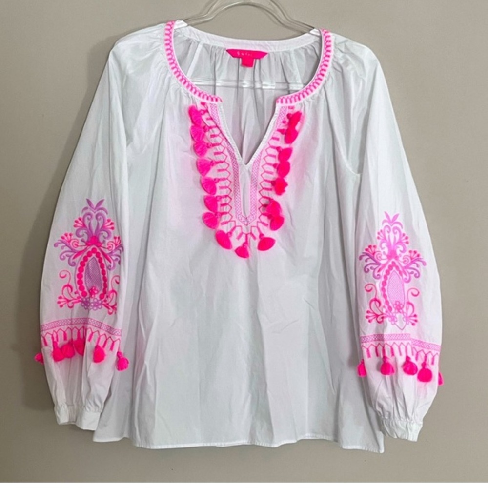 Lilly Pulitzer Women Resort White Kaydence Tunic Top - Picture 6 of 7